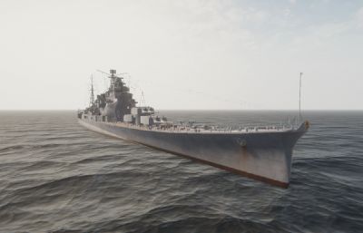 高雄级重型巡洋舰模型,FBX,blend两种格式
