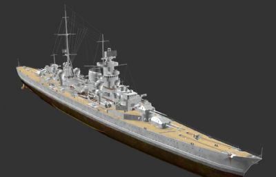 欧根亲王号重型巡洋舰模型,fbx,blend格式文件
