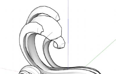 海浪浪花su模型与3D模型素模,su与max两种文件格式