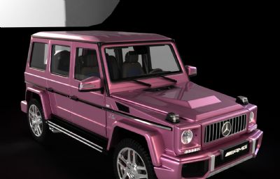 粉红色版奔驰大G3D模型,车门能单独打开并且有内饰,Corona渲染(网盘下载)