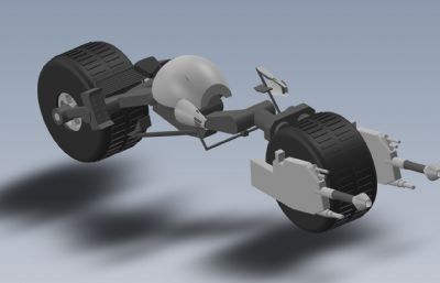 很具创意的未来概念大轮摩托车Solidworks设计图纸模型
