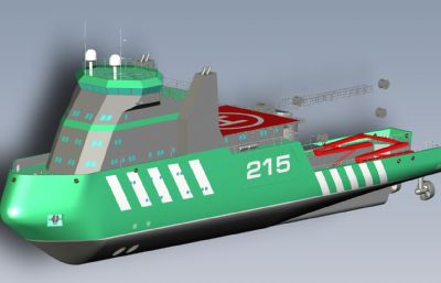 破冰船3D模型,RHINO设计图纸