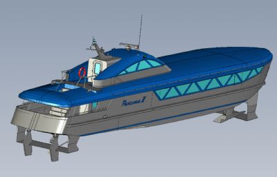 火箭II型超快游艇图纸模型,RHINO设计