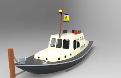 海警巡逻船,拖船STP格式图纸模型