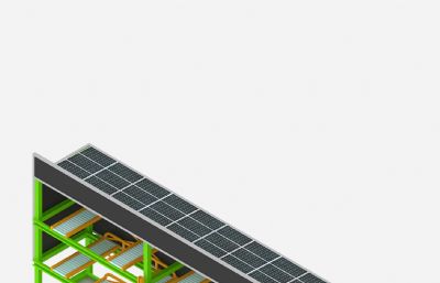 太阳能便捷高效智能立体车库3D模型