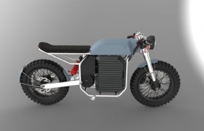 电动摩托车STEP格式模型