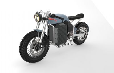 电动摩托车STEP格式模型