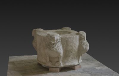 四羊鼎,真实还原文物古迹3D模型,可3D打印
