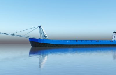 98米自卸砂船,运砂船3D模型