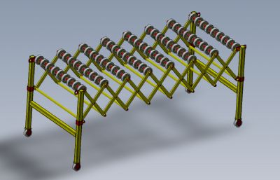 可折叠式滚轮输送机3D图纸模型