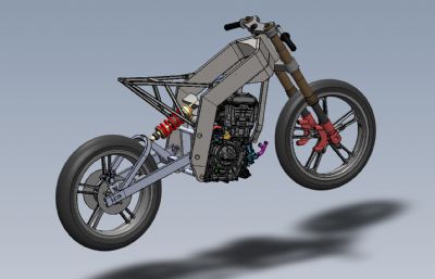 写实摩托车真实结构3D模型(网盘下载)