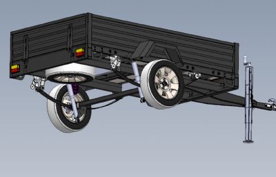 农用运货拖车模型IGS,SLDPRT格式文件