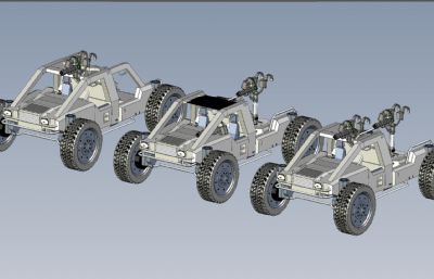 仿步战车造型的玩具小车3D模型,STP格式