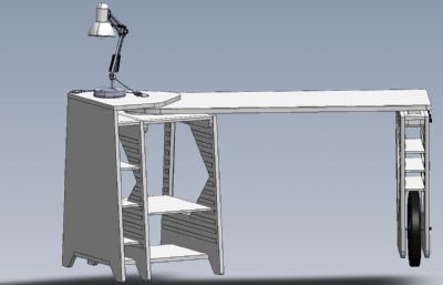 可旋转的办公桌,电脑桌3D模型,SLDPRT,STEP格式