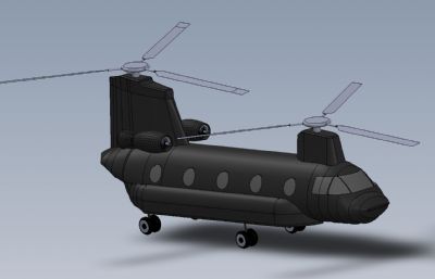 CH-47运输直升机,Chinook,支奴干3d模型图纸