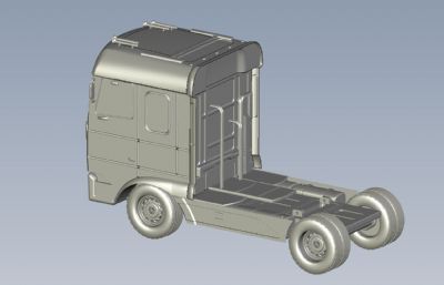 大型货运卡车车头3D模型,STEP格式