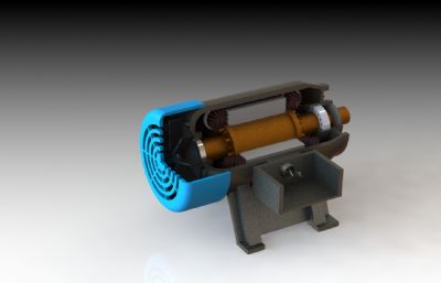 水泵,电机切面剖切3D模型