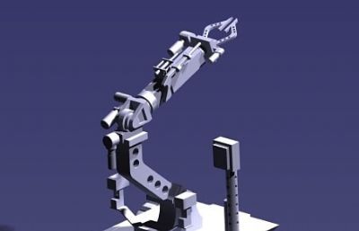 可远程遥控的机械爪手手小车3D模型