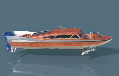 可出租的小型游艇3D模型,STP格式