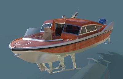 可出租的小型游艇3D模型,STP格式