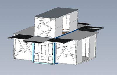 集装箱式活动房子3D模型,STP格式