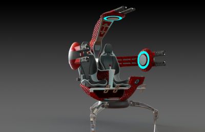 可操控娱乐机器座椅,三角机器人椅子3D模型,Solidworks设计