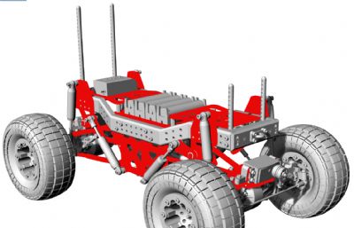 拖拉机底盘3D模型,STP格式