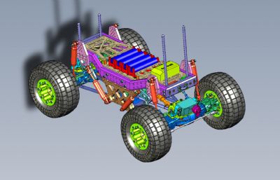 拖拉机底盘3D模型,STP格式
