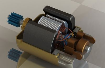 玩具小电机3D模型,带bip格式的keyshot渲染文件