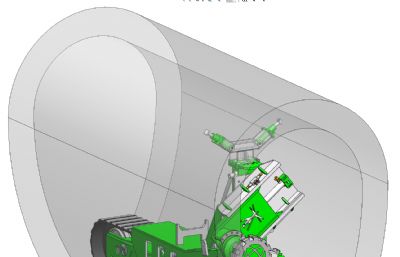 隧道开动清渣履带机器人车3D模型