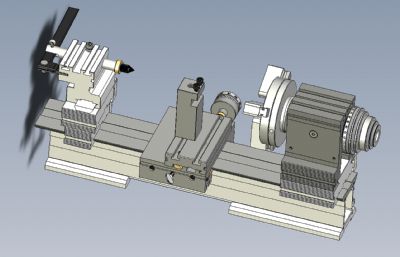 微型精细件加工车床3D模型,STEP,IGS格式