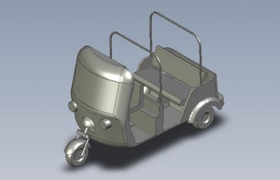 可载人的小三轮摩托车3D模型,STEP格式