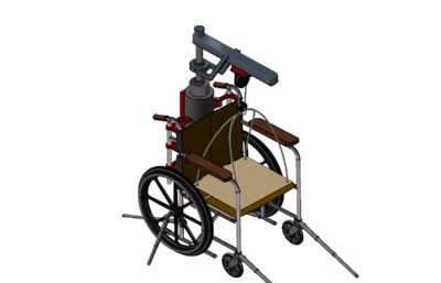 带吊机的轮椅3D模型,STP,IGS格式