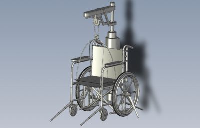 带吊机的轮椅3D模型,STP,IGS格式