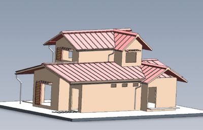 双层农村别墅3D模型