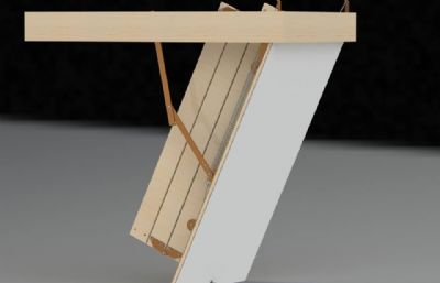 阁楼折叠滑动楼梯3D模型,STEP格式