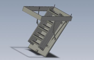 阁楼折叠滑动楼梯3D模型,STEP格式