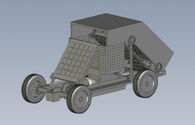 立体固沙车,种草车3D模型,STP格式