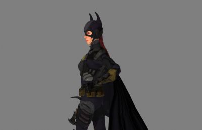 batgirl女蝙蝠侠,蝙蝠女maya模型,MB,OBJ格式文件