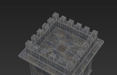 方形哨塔,警戒塔3D模型