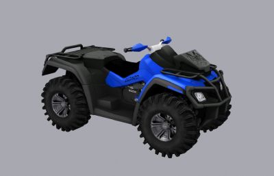四轮沙滩摩托车3D模型,max+fbx格式