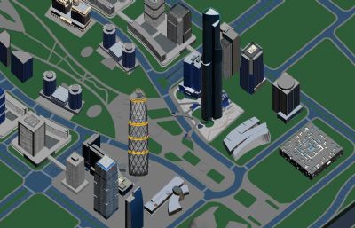广州天河CBD珠江新城国际金融中心区域场景3D模型(网盘下载)