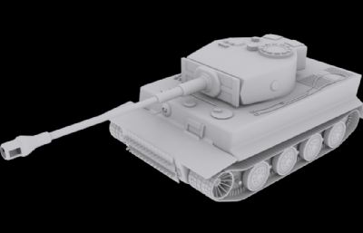 虎式坦克3D模型白模