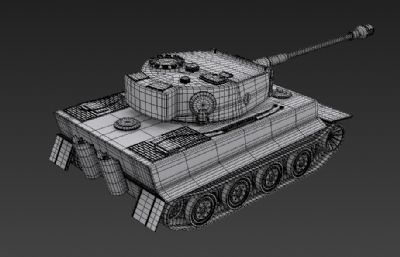 虎式坦克3D模型白模