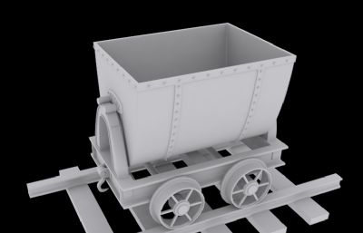 矿车3D模型白模