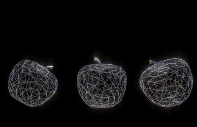 镂空金属苹果雕塑设计3D模型