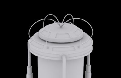 高科技液体容器装置3D模型白模