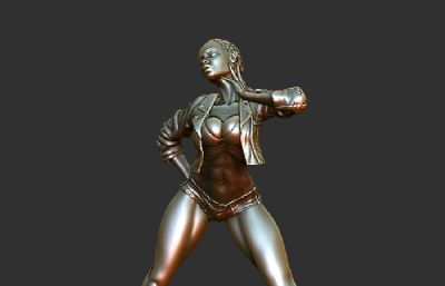 搔首弄姿,性感姿势的女人雕像模型,stl,obj两种格式