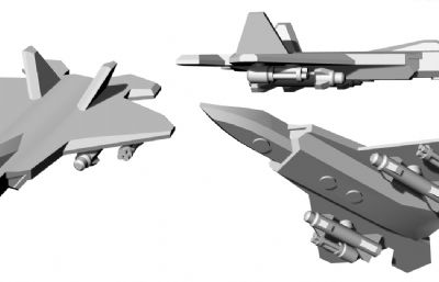 卡通版F-22猛禽战斗机STL模型,打印模型