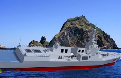 韩国海军宙斯盾舰STP格式模型